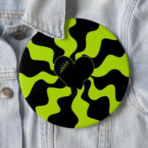 Heart Melt - Lime Green 6 Cm Round Badge