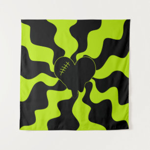 Heart Melt - Lime Green Tapestry