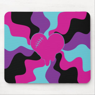 Heart Melt - Pink, Purple, Blue and Black Mouse Pad