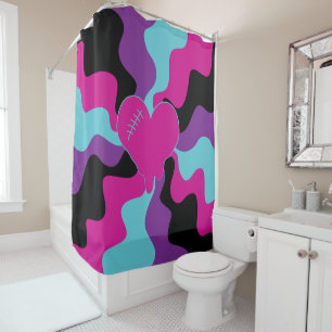 Heart Melt - Pink, Purple, Blue and Black Shower Curtain
