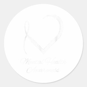 Heart Mental Health Awareness _1 Classic Round Sticker