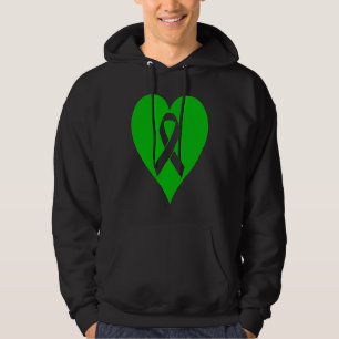 Heart Mental Health Awareness Green Ribbon Support Hoodie