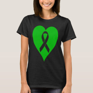 Heart Mental Health Awareness Green Ribbon Support T-Shirt