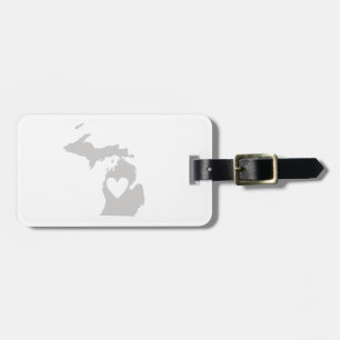 Heart Michigan state silhouette Luggage Tag