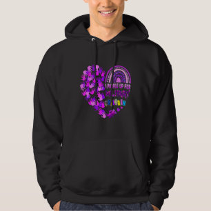 Heart Military Child Month Purple Up For Military Hoodie