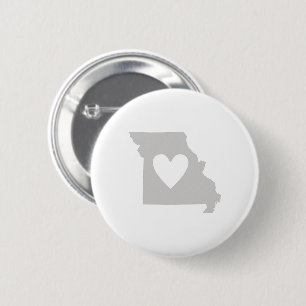 Heart Missouri Shaped Pin Backed Button