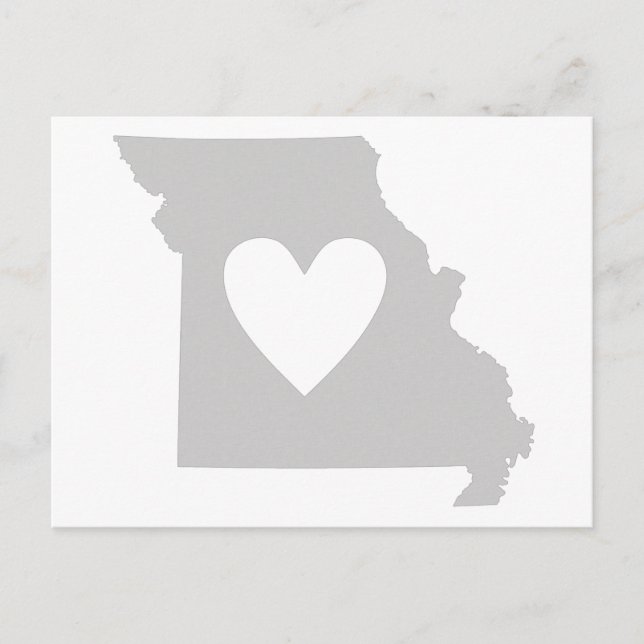 Heart Missouri state silhouette Postcard (Front)