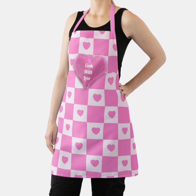 Heart Modern Pink Love Collection Apron (Insitu)