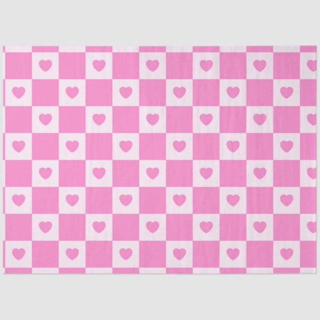 Heart Modern Pink Love Collection Tissue Paper (Front)