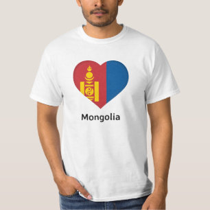 Heart - Mongolia Flag T-Shirt