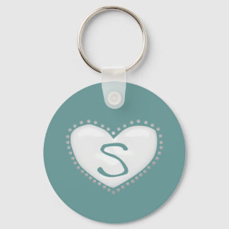 Heart Monogram Keychain