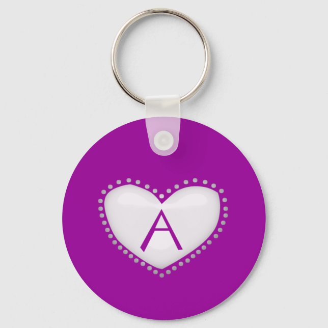 Heart Monogram Keychain (Front)