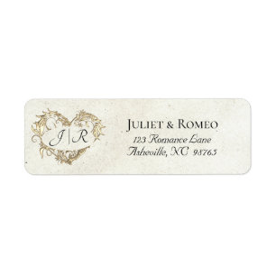 Heart Monogram Return Address - Cream Label