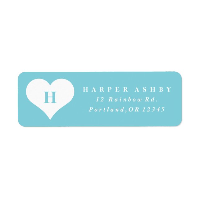Heart monogram | Return address label (Front)
