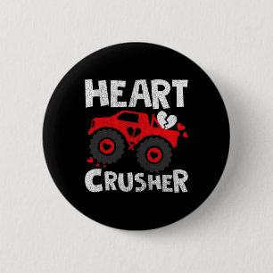 Heart Monster Truck Valentine’s Day 6 Cm Round Badge