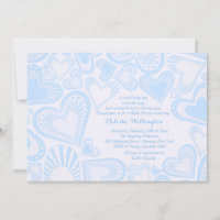 Heart Montage Blue Invitation