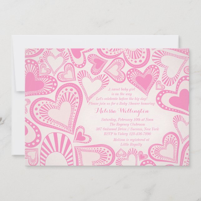 Heart Montage Pink Invitation (Front)