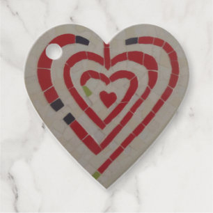 Heart Mosaic Cust. Happy Birthday Gift Tag