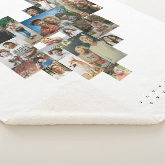 Heart Mosaic Photo Collage Sherpa Blanket