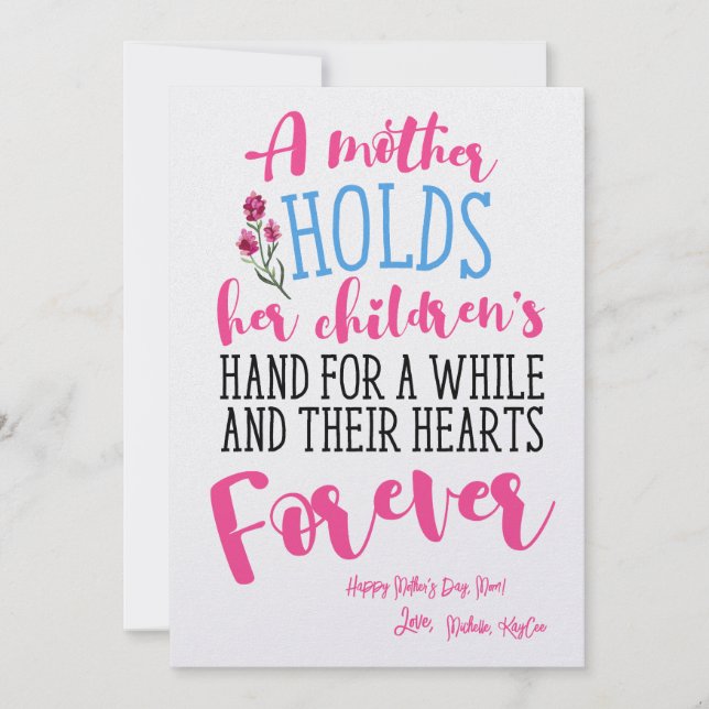 Heart Mother’s Day Card - Cute Mum Quote Printable (Front)