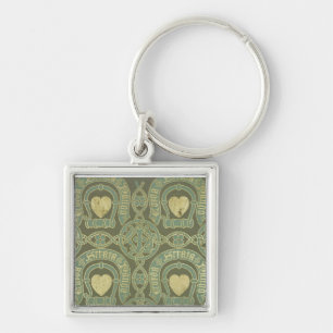 Heart motif ecclesiastical wallpaper design key ring
