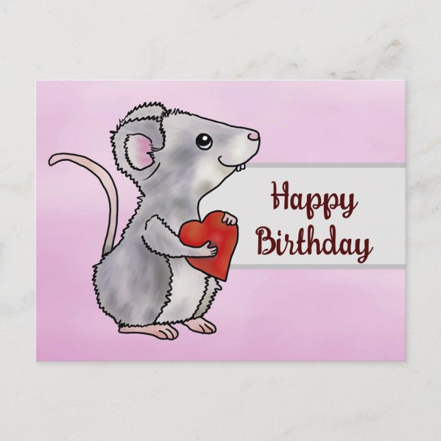 heart mouse postcard (Front)