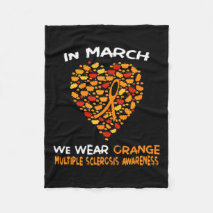 Heart Ms Multiple Sclerosis Awareness March We Wea Fleece Blanket