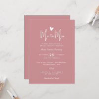Heart Ms to Mrs Bridal Shower Puce Pink
