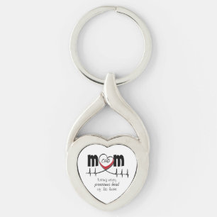 Heart Mum CHD Metal Keychain