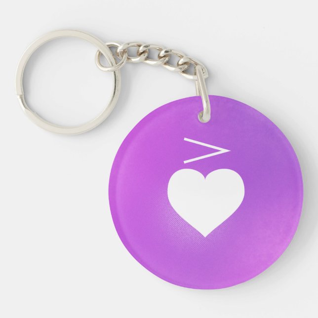 Heart Music Notation Love Language: Accent Key Ring (Front)
