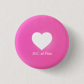 Heart Music Notation Love Language: D.C. al Fine 3 Cm Round Badge