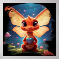 *~* Heart Mythical Cute Baby Dragon AP48
