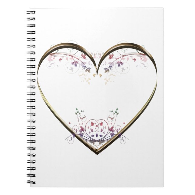 Heart n Flowers Custom Notebook (Front)