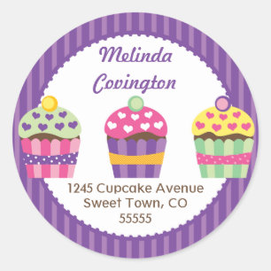 Heart 'N Pattern Cupcake Label
