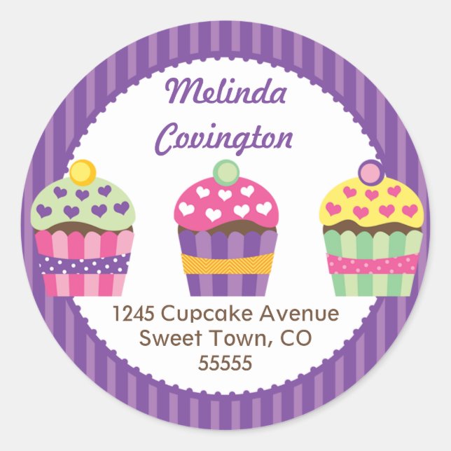 Heart 'N Pattern Cupcake Label (Front)