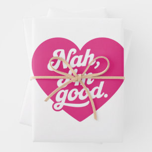 Heart Nah Im Good Anti Valentines Day Single Aware Wrapping Paper Sheet