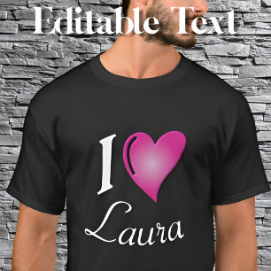Heart Name Pink Personalised T-Shirt