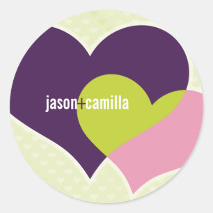 HEART NAMES STICKER / SEAL :: layered hearts 2