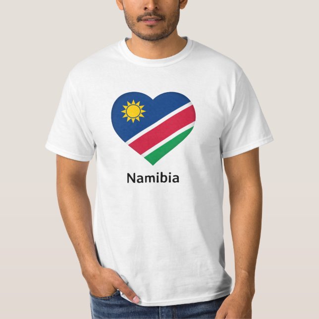 Heart - Namibia Flag T-Shirt (Front)