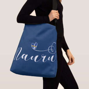 Heart Nauru Flag, I Love Nauru, Republic of Nauru Crossbody Bag