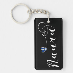 Heart Nauru Flag, I Love Nauru, Republic of Nauru Key Ring
