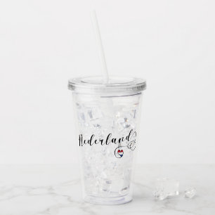 Heart Netherlands Nederland Flag Acrylic Tumbler