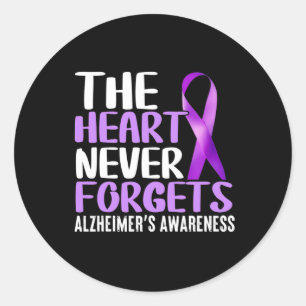 Heart Never Forgets Alzheimerheimer´s Awareness Classic Round Sticker