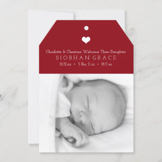 Heart New Baby Red Personalised Photo Template