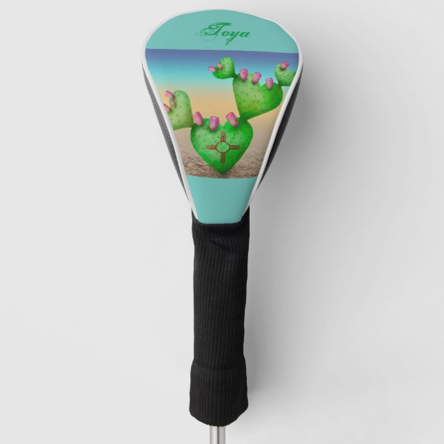 Heart Nopales cactus Zia desert Golf Head Cover (Front)