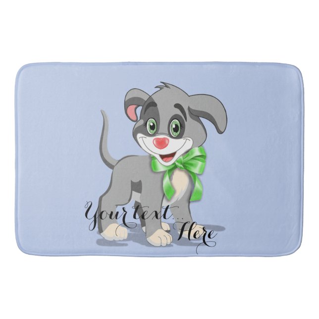 Heart Nose Puppy Cartoon Bath Mat (Front)