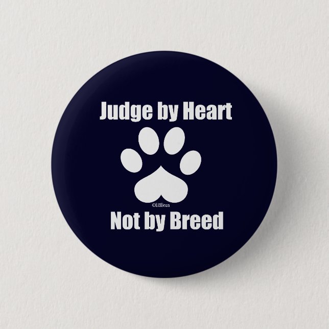 Heart Not Breed - Navy 6 Cm Round Badge (Front)