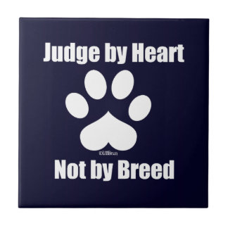 Heart Not Breed - Navy Ceramic Tile