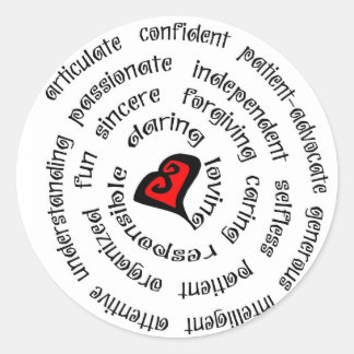 heart nurse copy classic round sticker