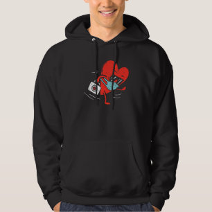 Heart Nurse With First Aid Kit Nursing Valentines  Hoodie